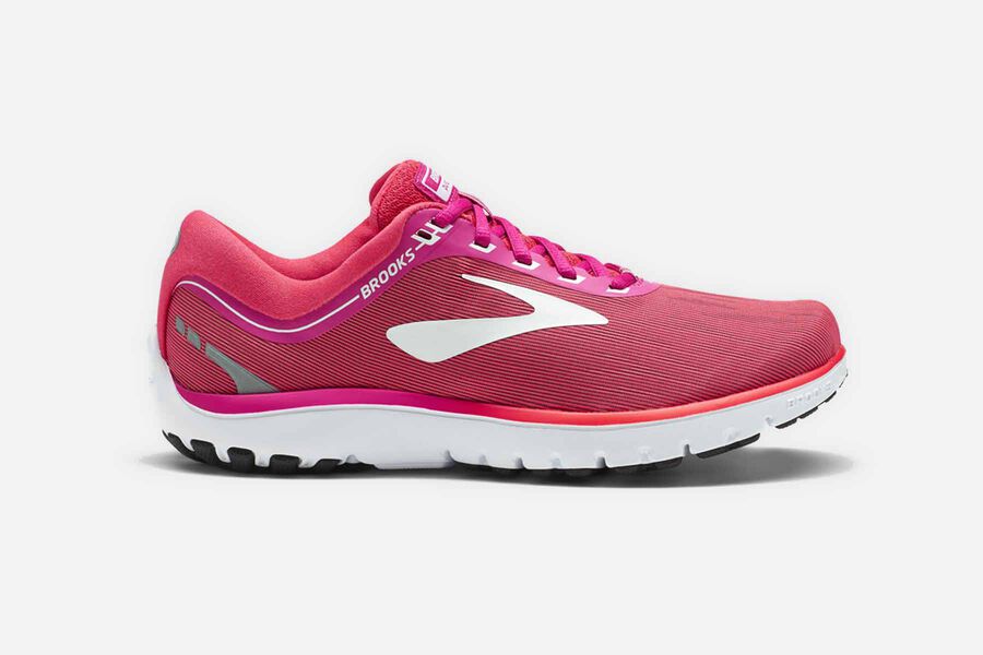 Brooks Running Shoes - Pureflow 7 Road Womens - Pink/White - SIP-819532